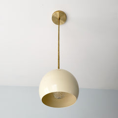 Cream and Brass midcentury modern inspired pendant lighting for kitchen renovations