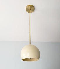 Cream and Brass midcentury modern inspired pendant lighting for kitchen renovations