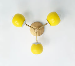 Daisy Loa Sconce brass and yellow wall light ceiling fixture