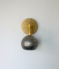Loa Sconce with Raw Steel Shade