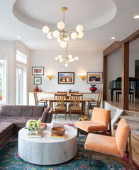 Art deco inspired living and dining room