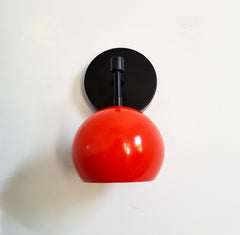 black and poppy orange modern colorful wall sconce vanity lighting childrens bedroom decor task lighting