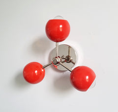 chrome and poppy orange mid century modern pendant chandelier lighting nursery childrens bedroom decor