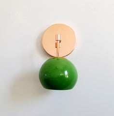copper and bright green greenery wall sconce modern mid century inspired wall sconce lighting