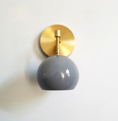 brass and light grey modern wall sconce mid century design minimalism california style colorful wall sconce