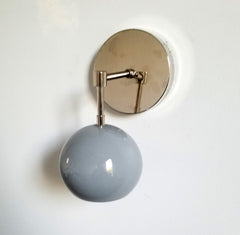 grey and chrome modern bathroom sconce sazerac stitches eyeball shade wall sconce