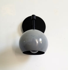 grey shade black hardware midcentury modern lighting scandinavian style lighting wall sconce light fixture california style