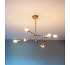 sputnik light fixture living room chandelier modern brass lighting