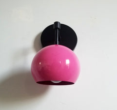 pop art bright pink and matte black wall sconce modern lighting wall sconce task lamp bedside reading light colorful scandinavian design