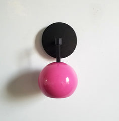 pop art bright pink and matte black wall sconce modern lighting wall sconce task lamp bedside reading light colorful scandinavian design