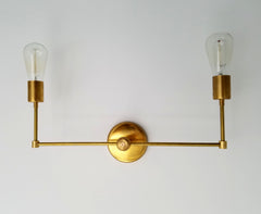 brass two light bathroom sconce