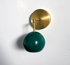 Brass and emerald green wall sconce mid century modern lighting accent light
