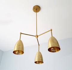 Michoud chandelier modern lighting brass chandelier cone chandelier mid-century modern MCM sazerac stitches
