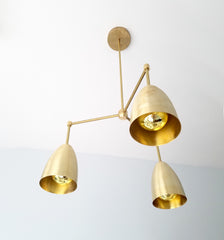 Michoud chandelier modern lighting brass chandelier cone chandelier mid-century modern MCM sazerac stitches