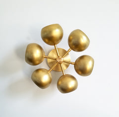 brass mid century modern lighting eyeball shade nursery decor chandelier