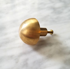 modern brass knob drawer pull mushroom head circular simple all raw brass handmade custom hardware drawer pull