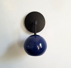 black and navy modern wall sconce mid century scandinavian colorful light fixture wall lighting