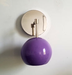 orchid purple lilac and chrome mid century wall sconce childrens bedroom decor vanity lighting mid century inspired