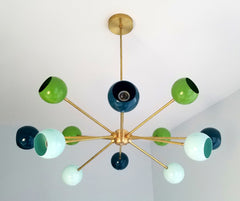 orion chandelier mid century design modern sputnik colorful lighting italian inspired