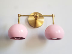 gold and pink nursery lighting bathroom sconce midcentury modern style