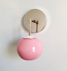 pink and chrome daisy loa sconce mid century modern decor feminine desing