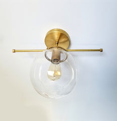 Linear sconce brass modern glass  globe contemporary sconce clear shade