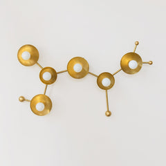 Brass Sagittarius constellation wall sconce light fixture or flushmount ceiling light