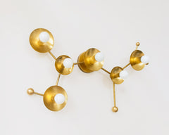Brass Sagittarius constellation wall sconce light fixture or flushmount ceiling light
