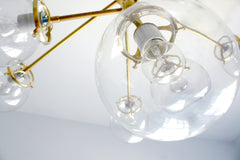 handblown glass globes modern brass chandelier