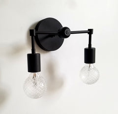mid century two light sconce fixture scandinavian design