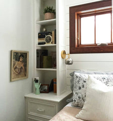 industrial steel bedside sconce