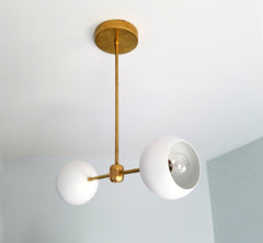 white and brass globe shade pendant light small chandelier