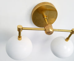 Double Loa Sconce with White Shades