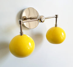Double Loa Sconce with Sunshine Yellow Shades