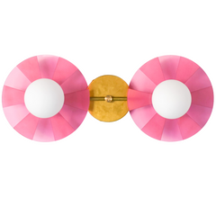 Modern colorful light fixture: The Circus Sconce in pink & Brass