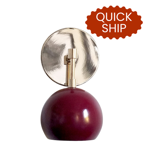 Quick Ship Loa Sconce with Black Cherry Shade