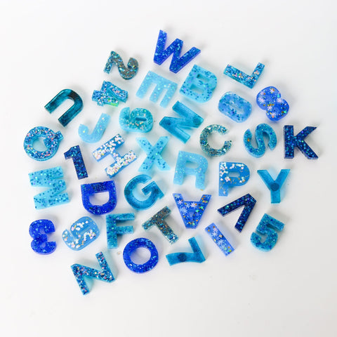 Blue Glitter Mix Letters