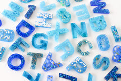 Blue Glitter Mix Letters