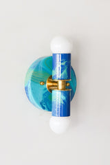 Blue & Teal Marbled Small Thalia Sconces