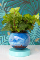 Blue, White, & Red Marbled Loa Planter