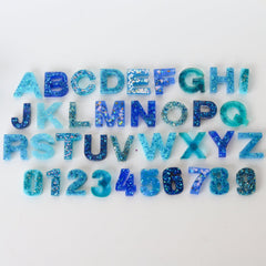 Blue Glitter Mix Letters