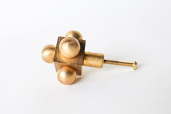 Chrome and brass geometric mini ball cube drawer pulls.  Like little pieces of jewelry for your furniture and cabinetry.  Add geometric flare that can work in both minimalist and maximalist decor styles.  Works with color and neutrals alike.