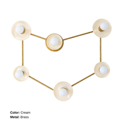 Cream & Brass Capricorn Sconce