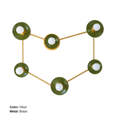 Olive Green & Brass Capricorn Sconce