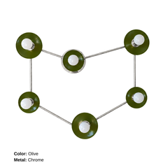 Olive Green & Chrome Capricorn Sconce