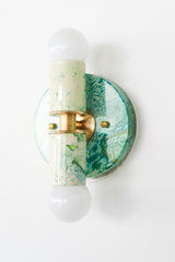Chartreuse, Green, & Teal Marbled Small Thalia Sconces