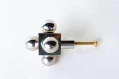 Chrome and brass geometric mini ball cube drawer pulls.  Like little pieces of jewelry for your furniture and cabinetry.  Add geometric flare that can work in both minimalist and maximalist decor styles.  Works with color and neutrals alike.