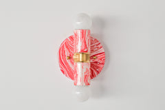 Coral Pink & White Marbled Small Thalia Sconces