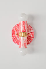 Coral Pink & White Marbled Small Thalia Sconces