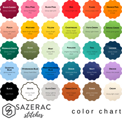 Sazerac Stitches Color Chart 2024